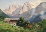 山间小屋旁的壮丽山景