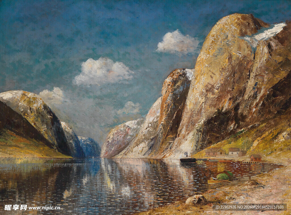 壮丽山水风景油画