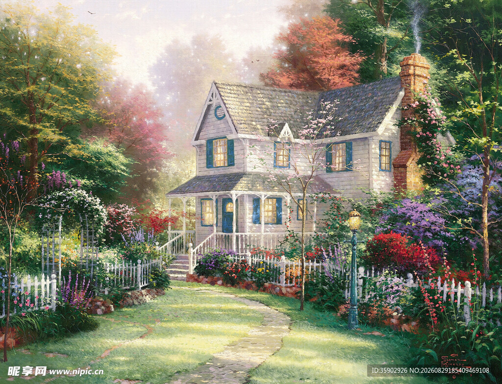 田园风花园中的温馨小屋