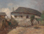 乡村小屋风景油画