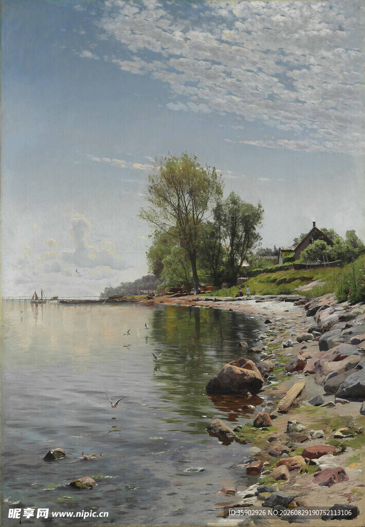 湖畔风景宁静自然之美