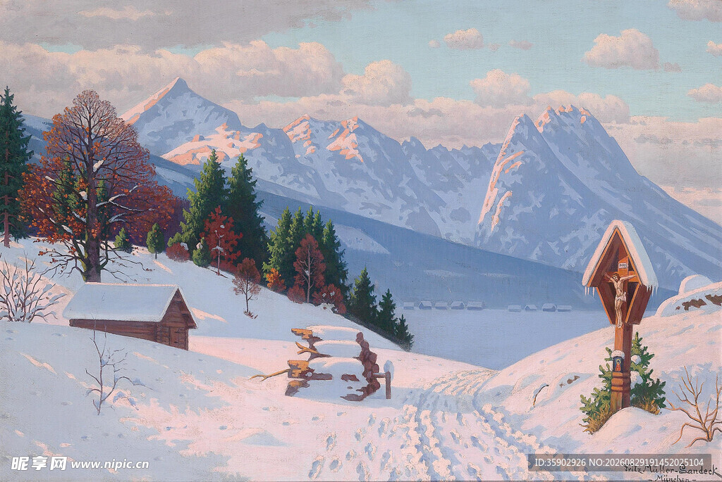 冬日雪山风景