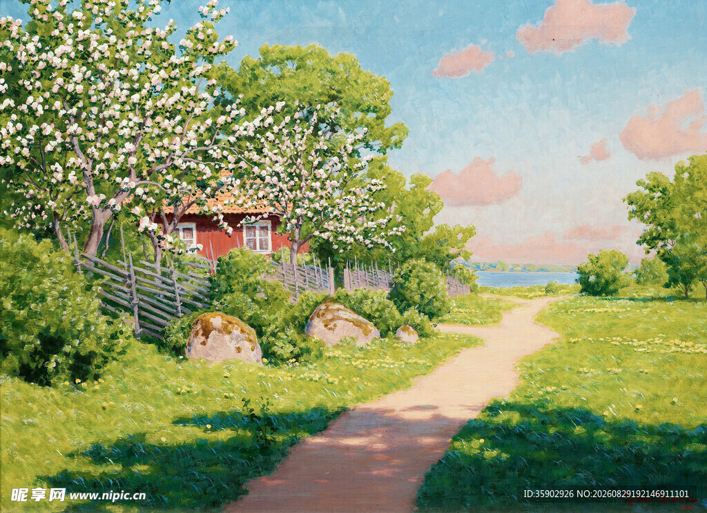 乡村小径旁的温馨小屋
