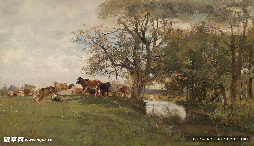 乡村田园风景油画