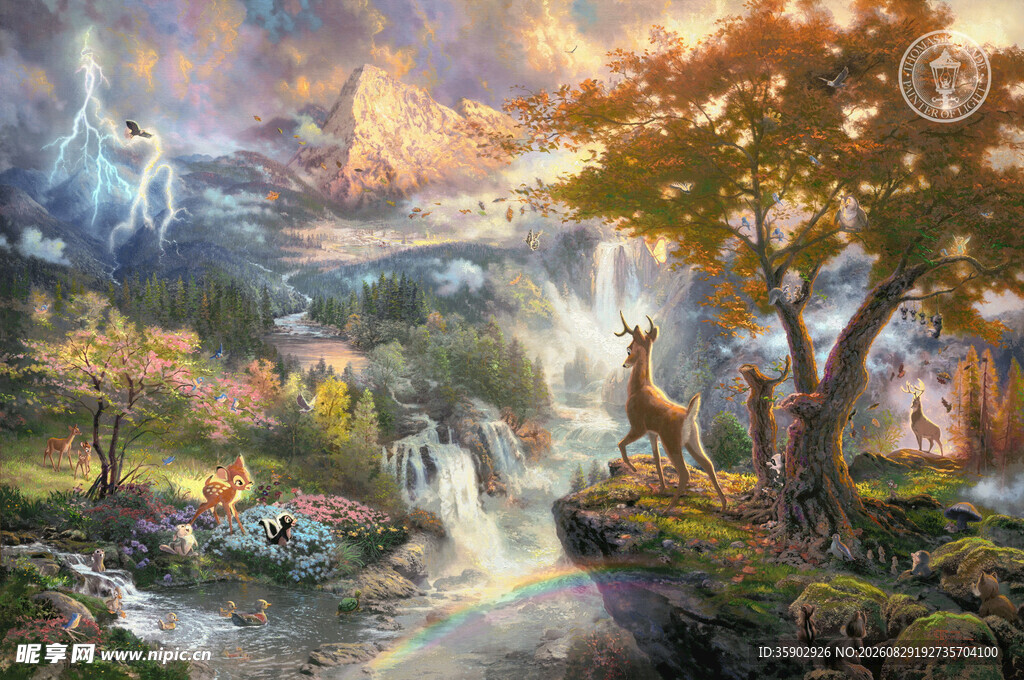 奇幻森林中的梦幻冒险场景