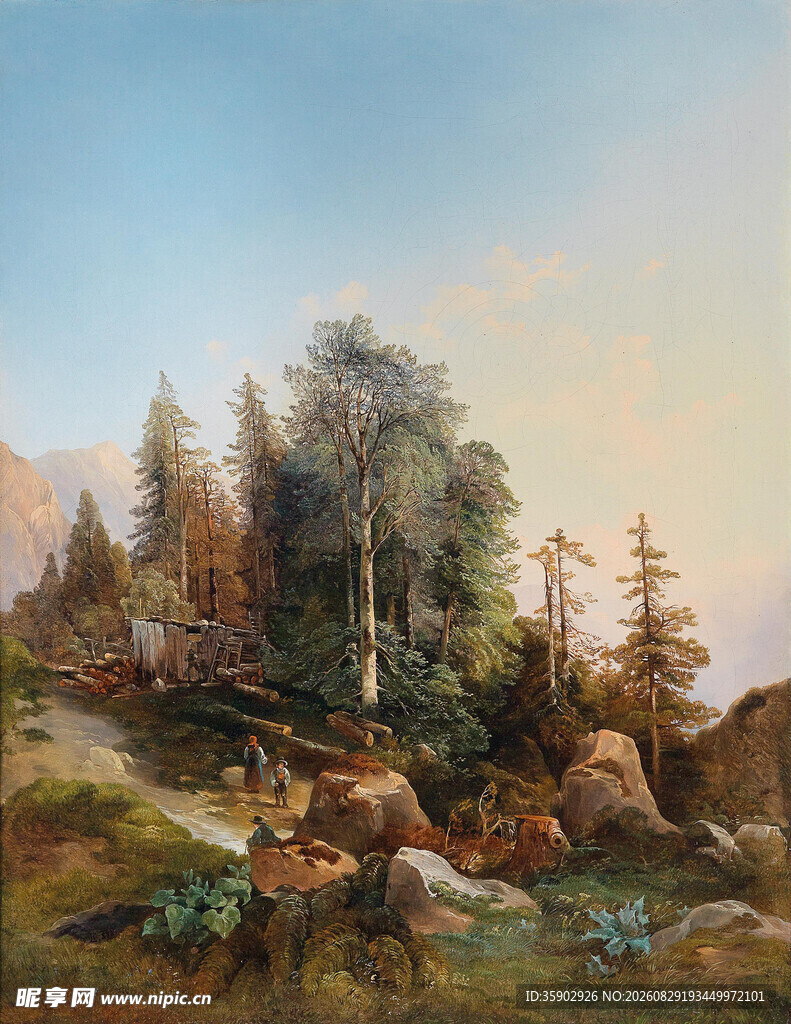 山林风景油画