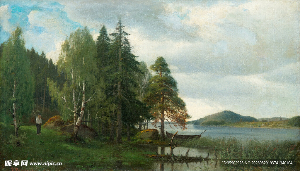 湖畔森林美景