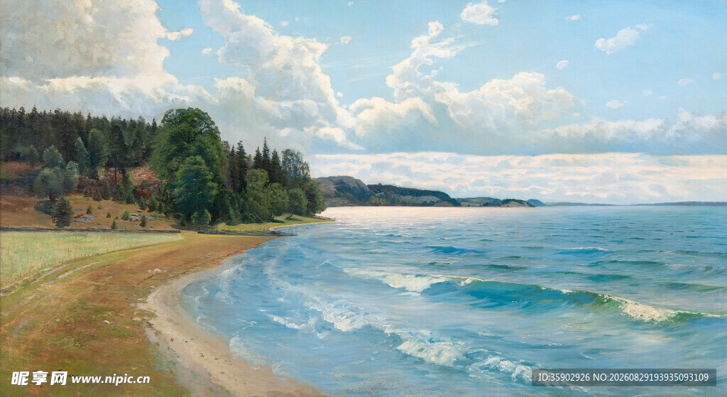 海边风景油画