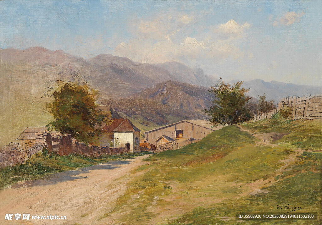 乡村风景油画