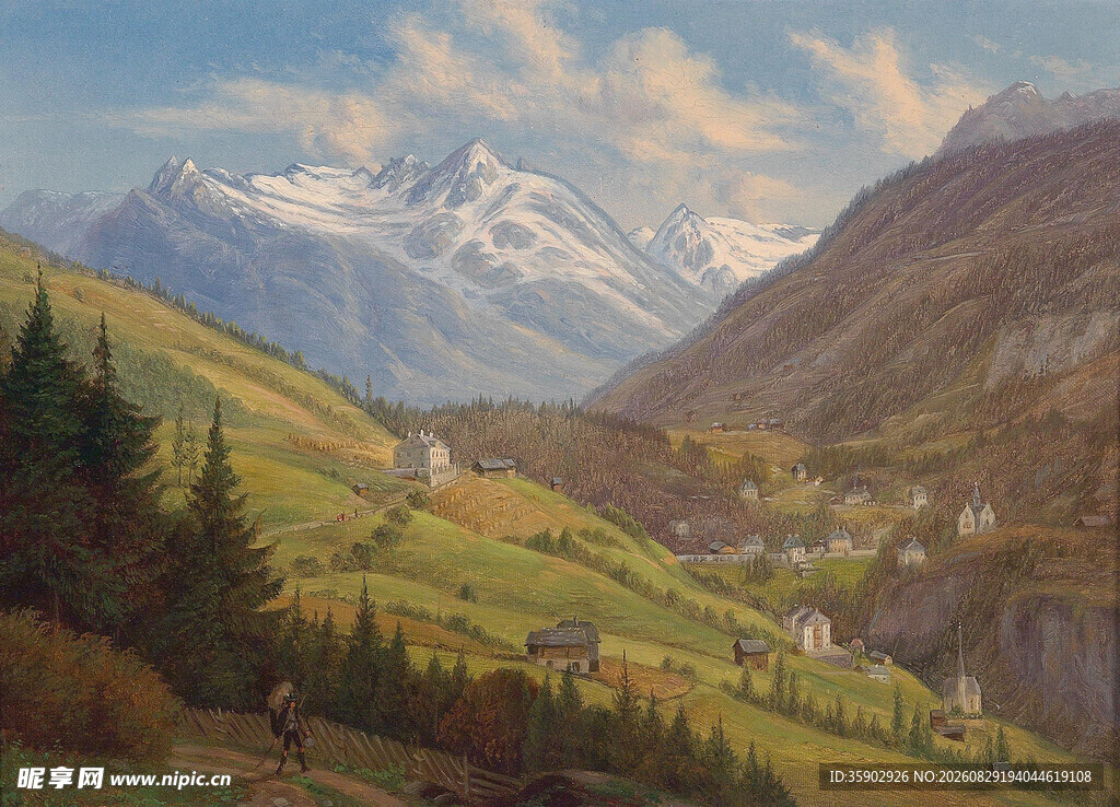 山间美景宁静的山谷风光