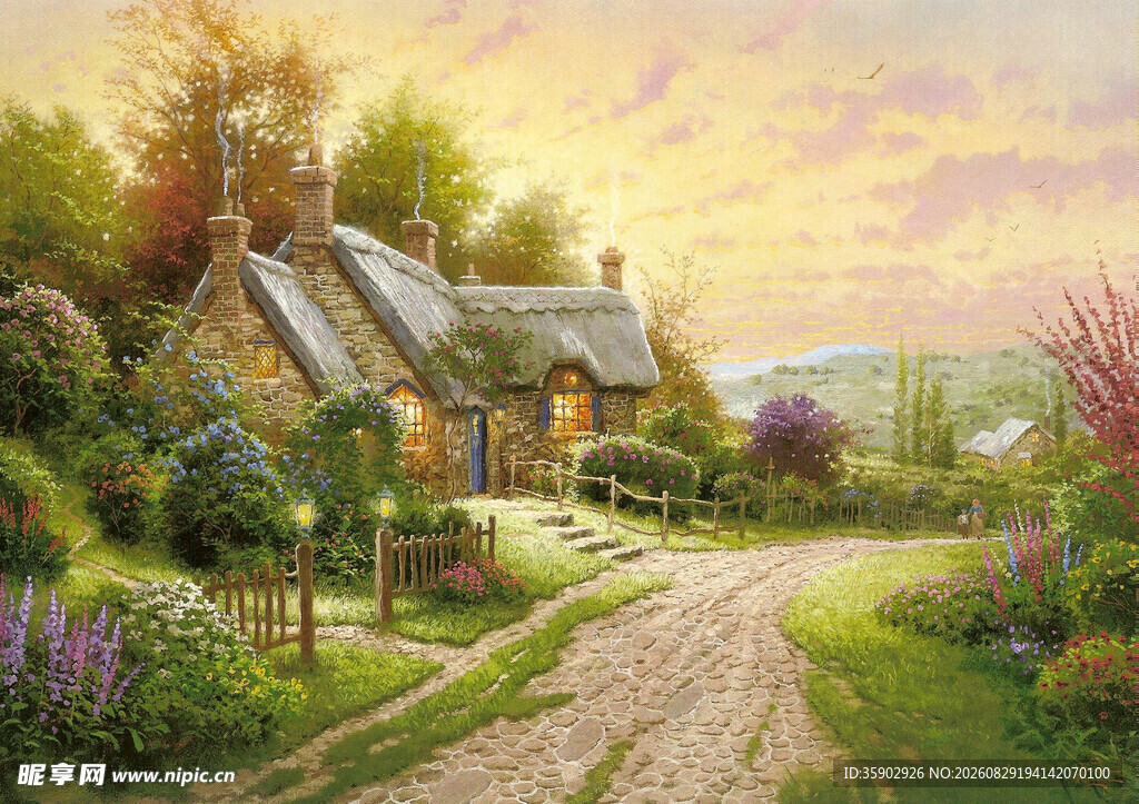 乡村田园小屋美景