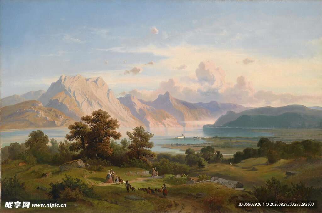 田园山水风景油画