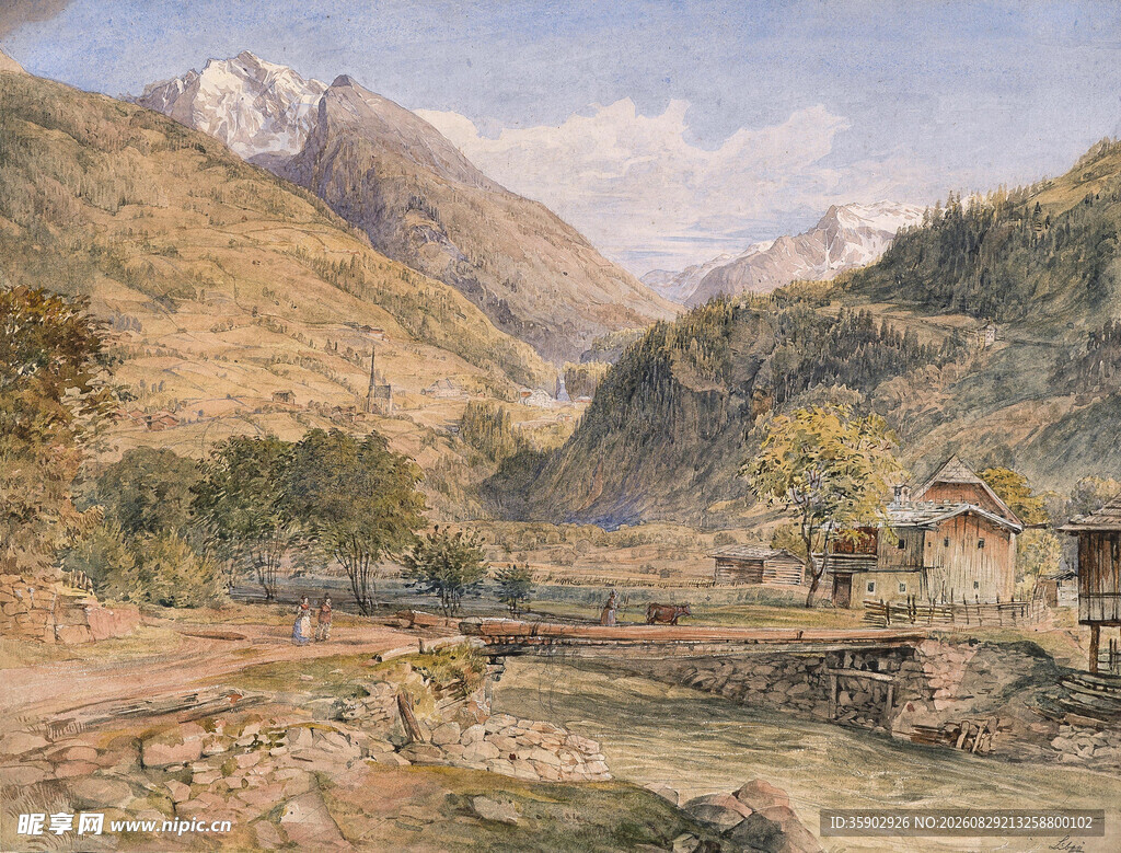 山间村落风景图