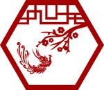 中式凤凰梅花窗棂图案