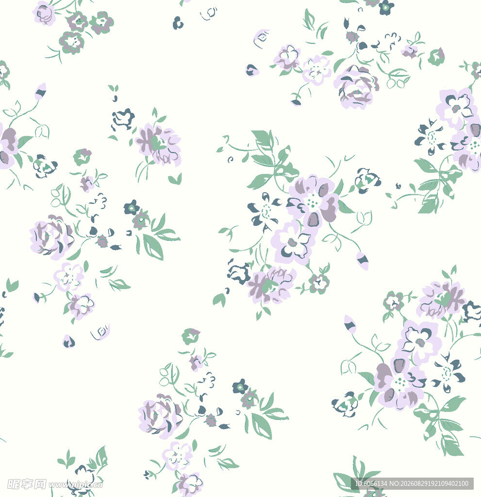 清新淡雅碎花图案背景