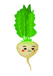 可爱表情白萝卜插画