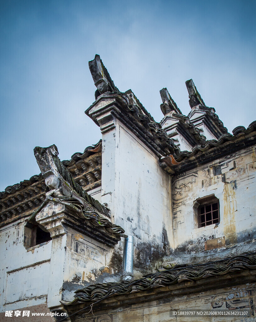 古老徽派建筑屋顶风貌