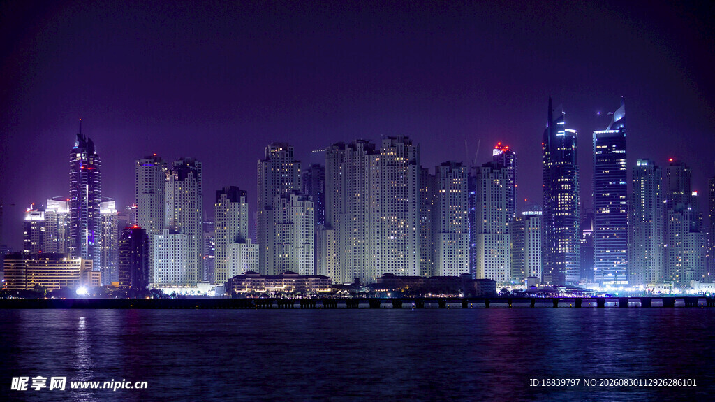 璀璨夜景中的城市天际线