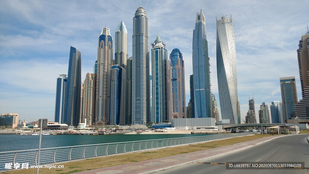 迪拜城市天际线壮观美景