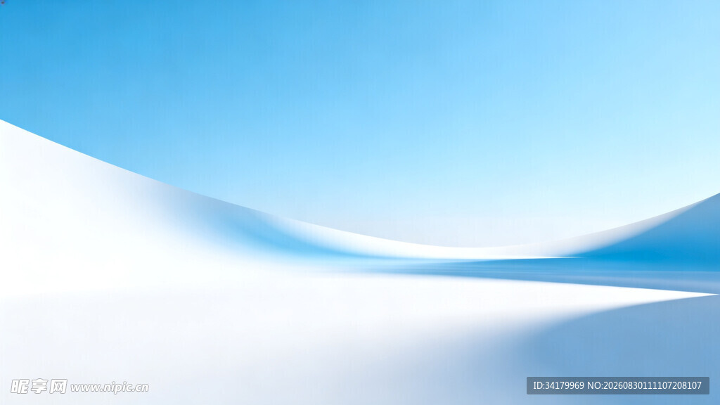 蓝色渐变抽象雪景背景