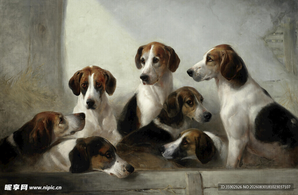 群犬肖像画
