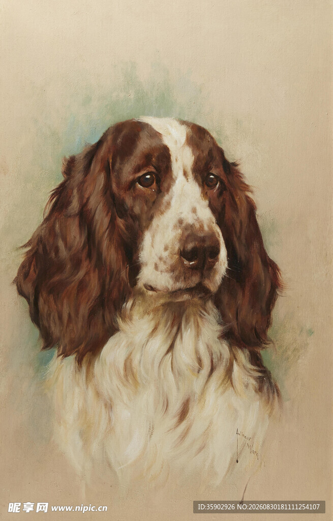 复古风格猎犬肖像画