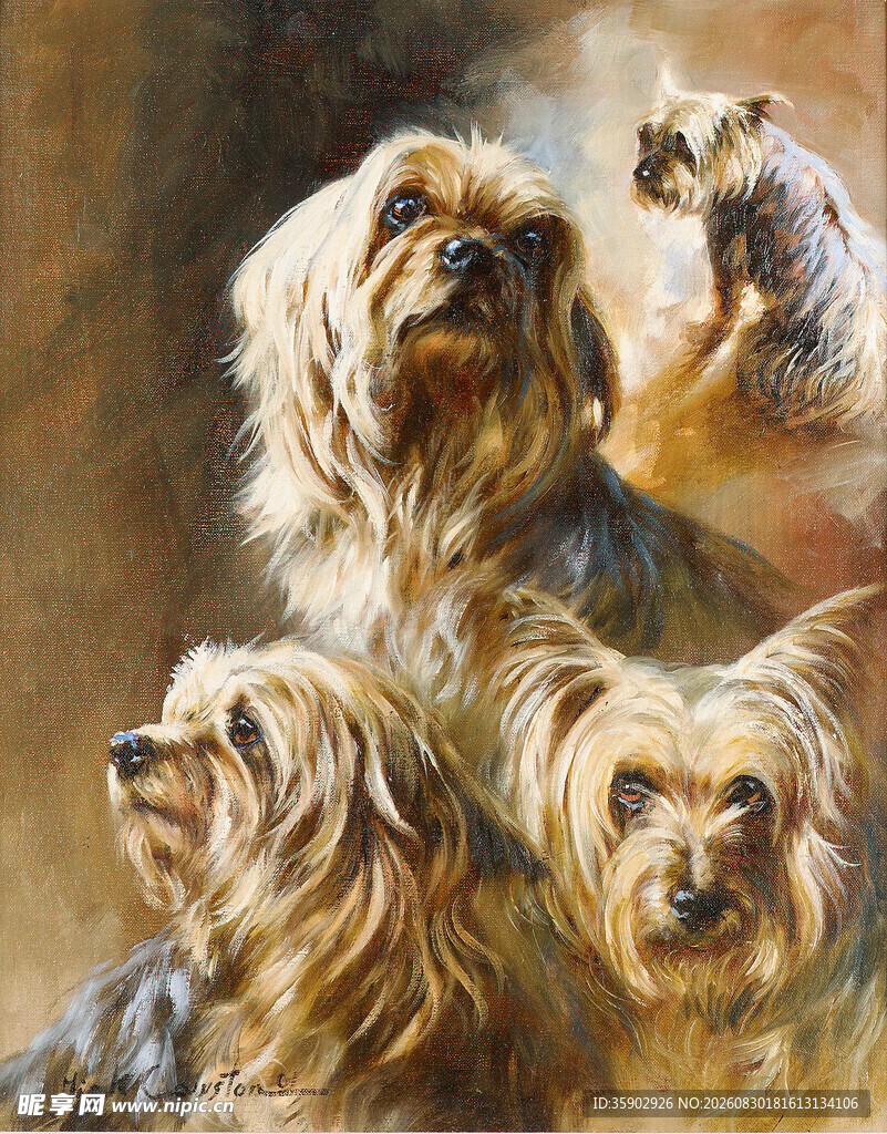 群犬肖像画