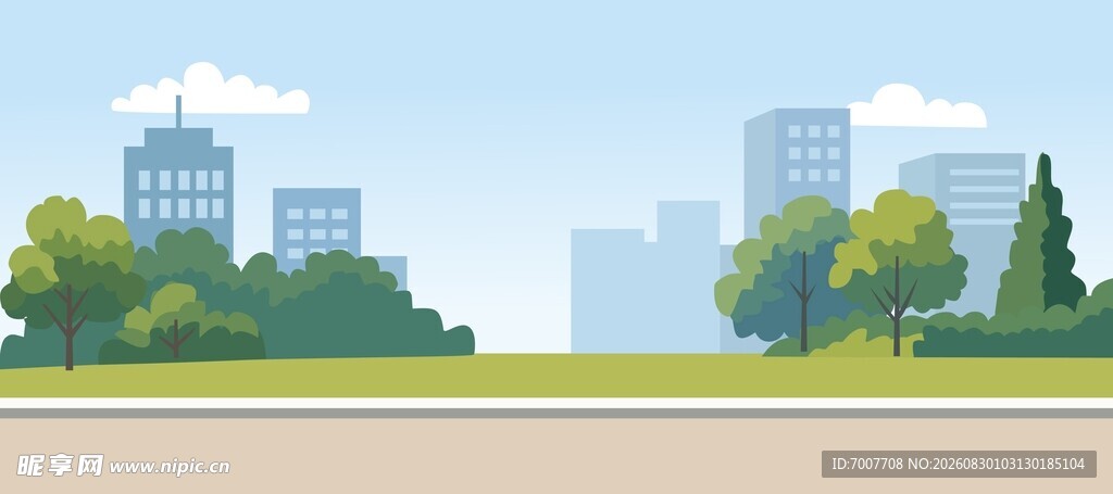 城市公园插画