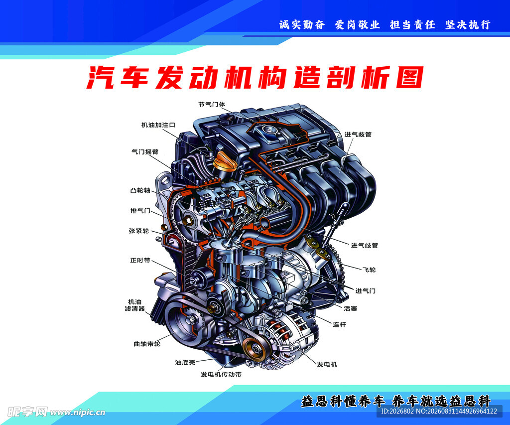 汽车发动机构造剖析图