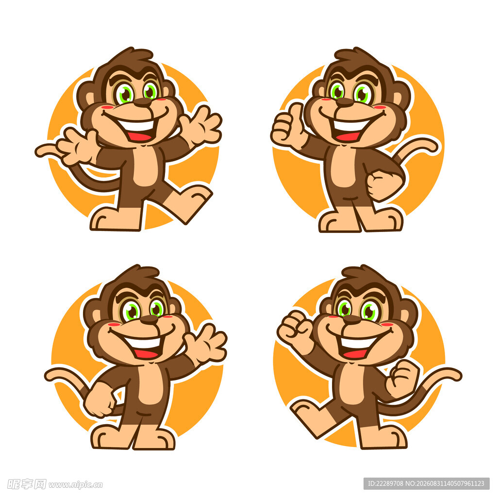可爱猴子卡通形象集合
