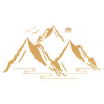 金色山峦日出简约图案