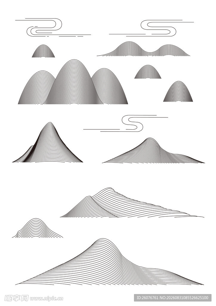 简约风山峦矢量图形素材