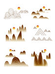 中式山水风景元素集合