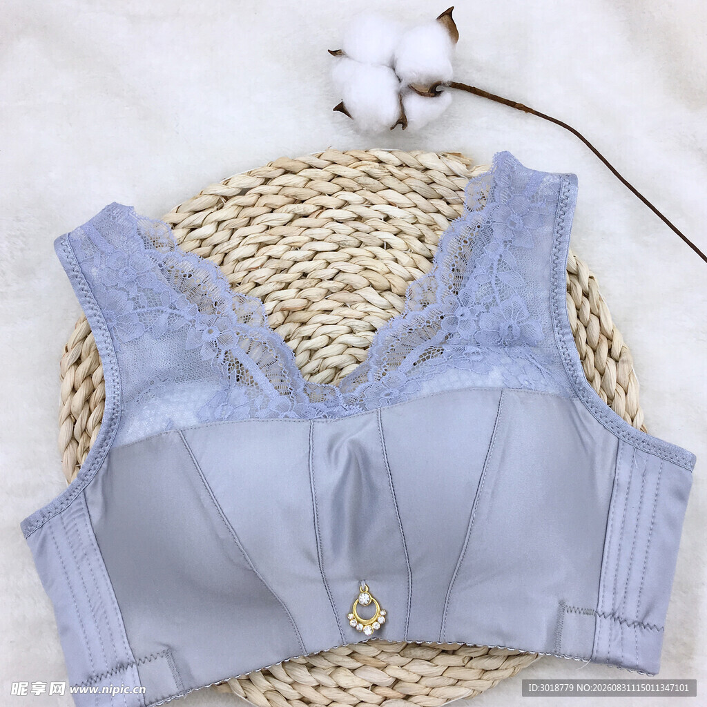 浅蓝蕾丝女士内衣展示