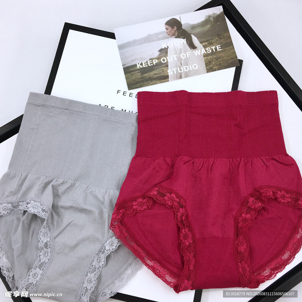 女士蕾丝高腰内裤展示