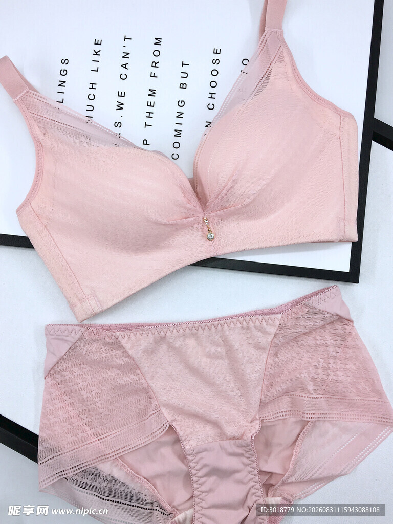 粉色蕾丝内衣套装
