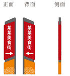 美食街 立牌 指引牌 精神堡垒
