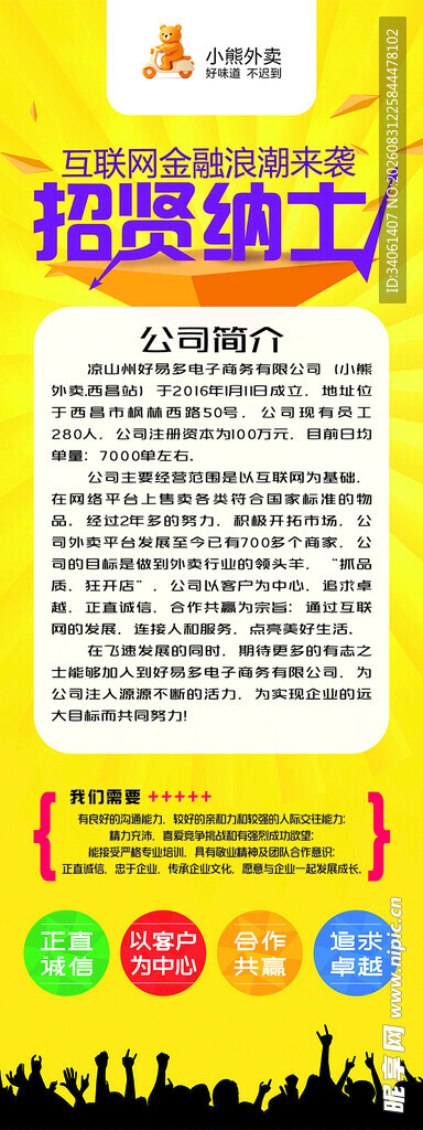 招贤纳士门型展架