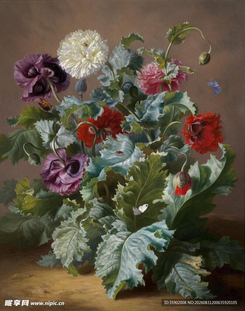 古典风格花卉静物油画