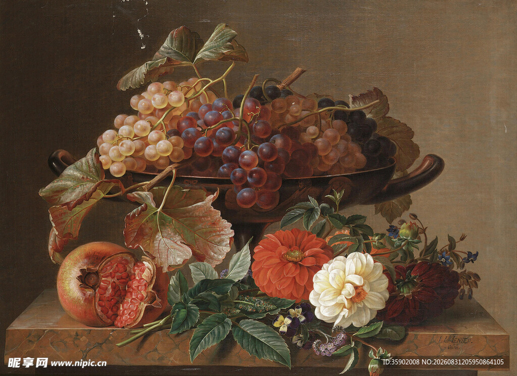 静物花卉水果油画作品