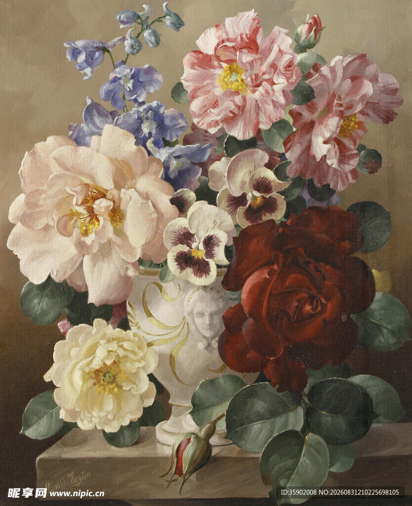 古典花卉静物油画