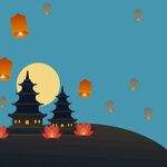 中秋夜景插画