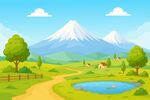 田园风景插画