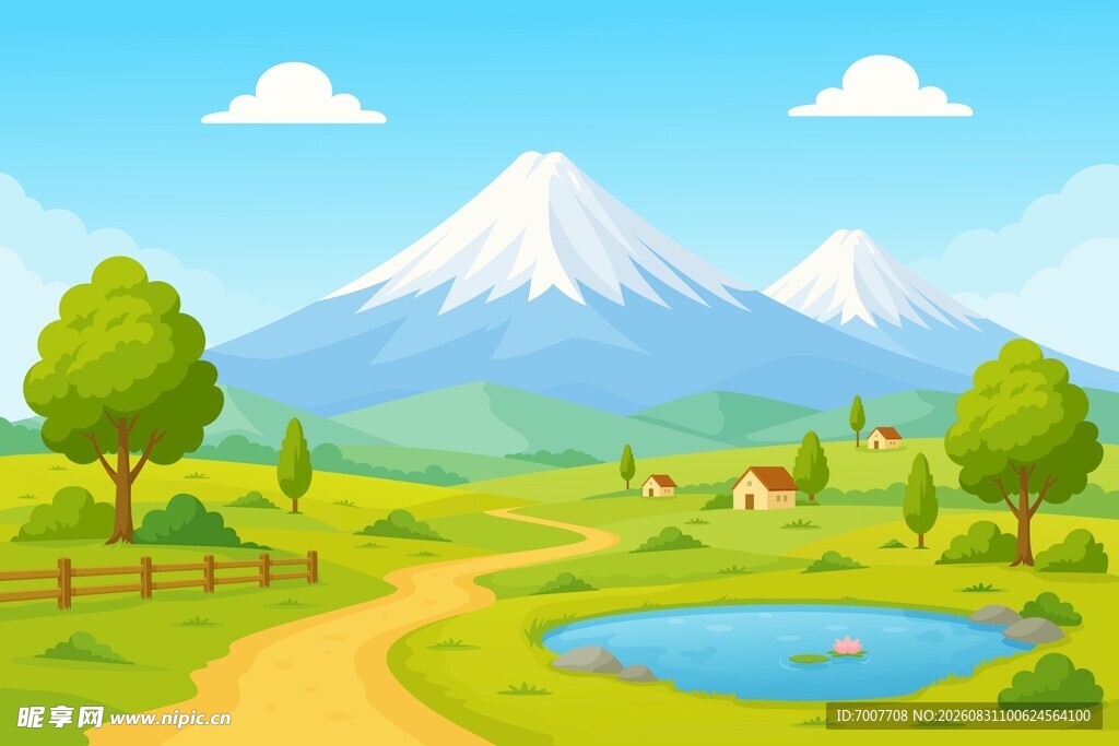 田园风景插画