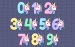 可爱独角兽数字集合