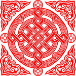 传统中式红色吉祥花纹图案