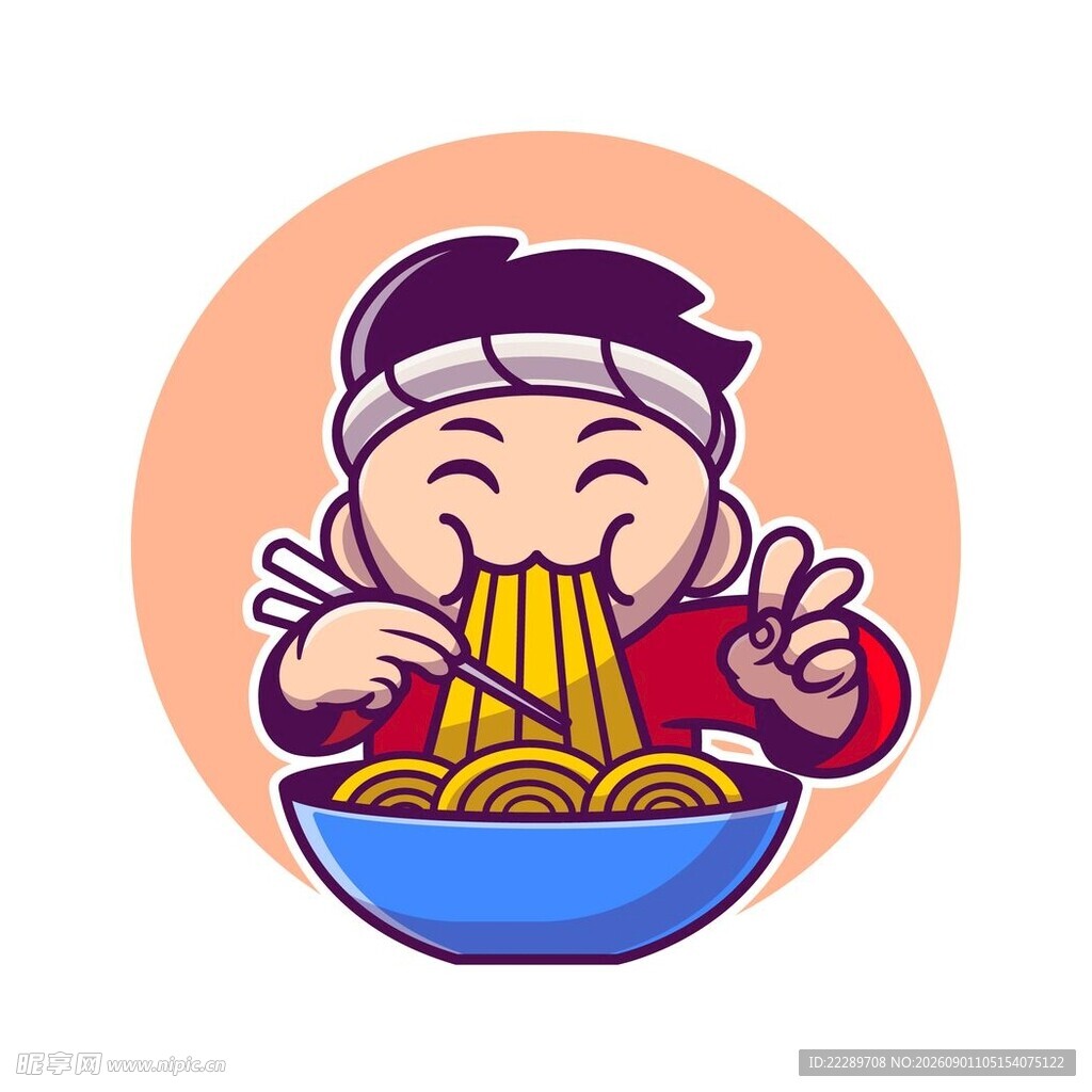 吃面的卡通人物