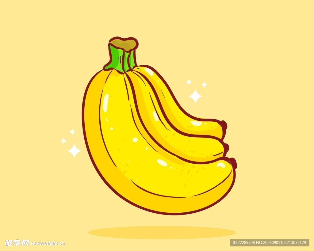 三根卡通香蕉插画