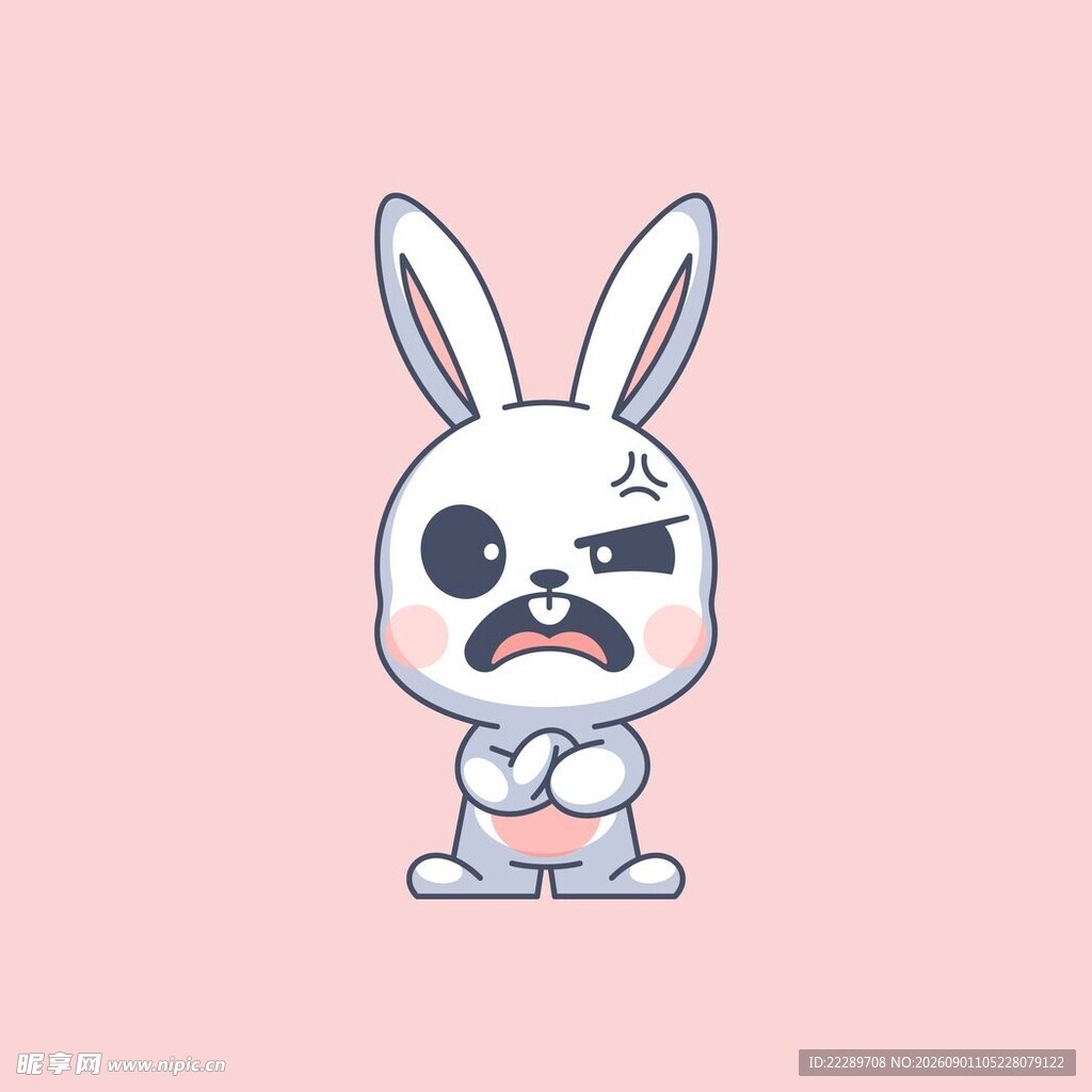 可爱受伤卡通小兔