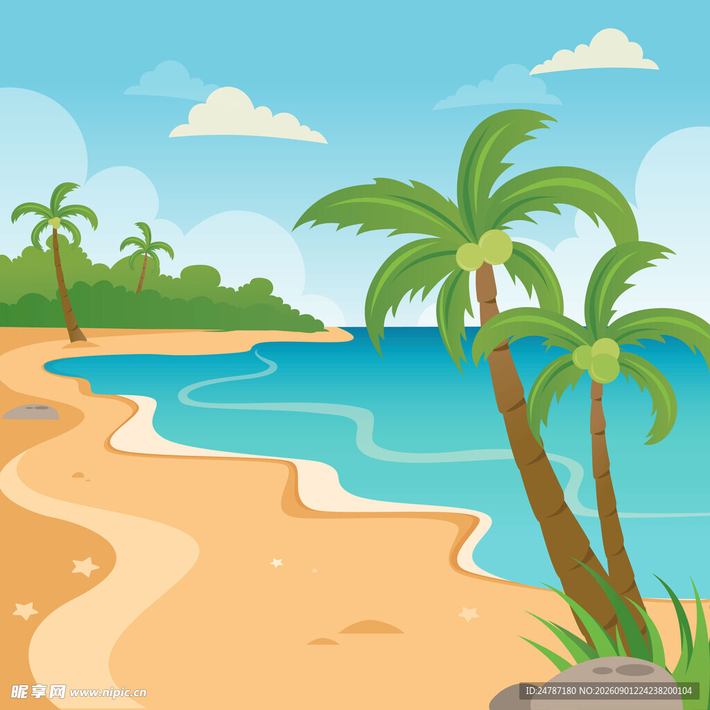 夏日海滩场景